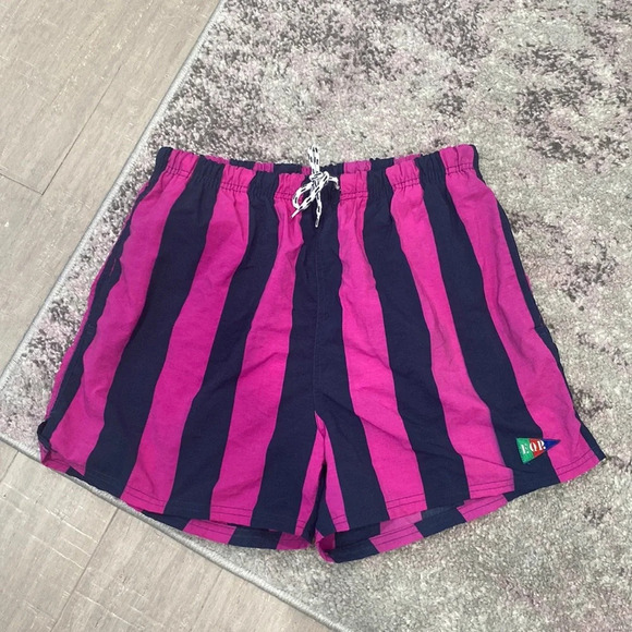 Men's Purple Navy Blue Beach Equipment Swim Trunks Board-shorts Sz M - Picture 1 of 5